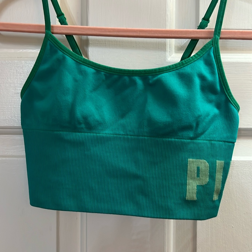 Green sports bra by Pink Victoria’s Secret size XS used